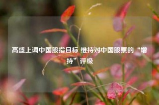 高盛上调中国股指目标 维持对中国股票的“增持”评级