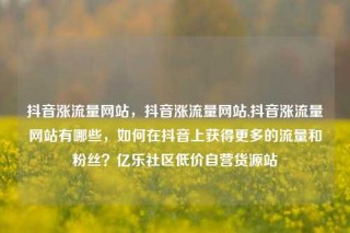 抖音涨流量网站，抖音涨流量网站,抖音涨流量网站有哪些，如何在抖音上获得更多的流量和粉丝？亿乐社区低价自营货源站