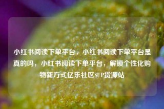 小红书阅读下单平台，小红书阅读下单平台是真的吗，小红书阅读下单平台，解锁个性化购物新方式亿乐社区SUP货源站