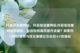 抖音涨流量网站，抖音涨流量网站,抖音涨流量网站有哪些，抖音如何高效提升流量？探索热门网站推荐与优化策略亿乐社区SUP货源站